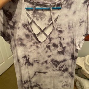 Tie-dye top with cross front design